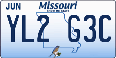 MO license plate YL2G3C