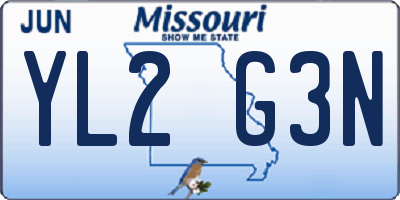 MO license plate YL2G3N