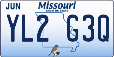 MO license plate YL2G3Q