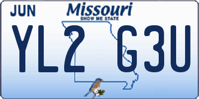 MO license plate YL2G3U