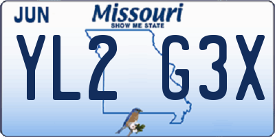 MO license plate YL2G3X
