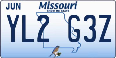MO license plate YL2G3Z