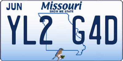 MO license plate YL2G4D