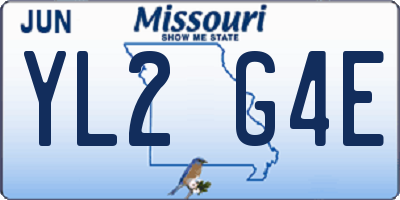 MO license plate YL2G4E