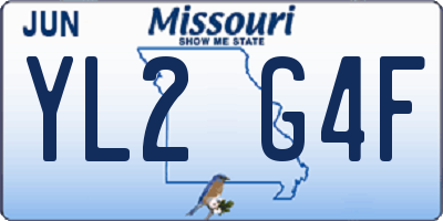 MO license plate YL2G4F
