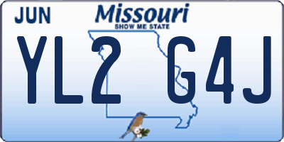MO license plate YL2G4J