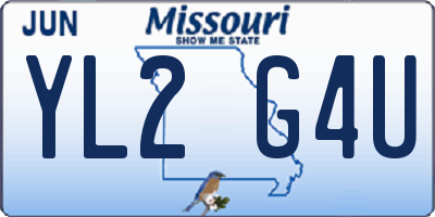MO license plate YL2G4U