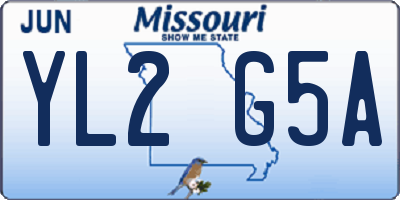 MO license plate YL2G5A