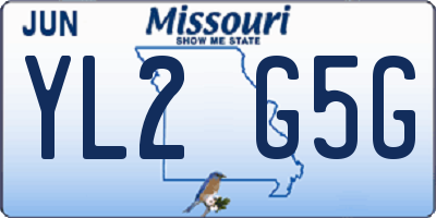 MO license plate YL2G5G