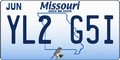 MO license plate YL2G5I