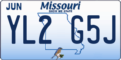 MO license plate YL2G5J