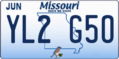 MO license plate YL2G5O