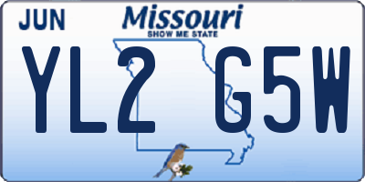 MO license plate YL2G5W