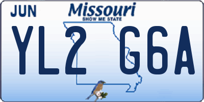 MO license plate YL2G6A