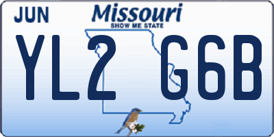 MO license plate YL2G6B
