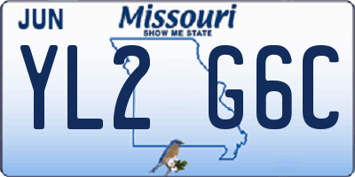 MO license plate YL2G6C