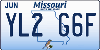 MO license plate YL2G6F