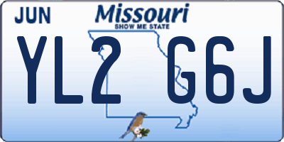 MO license plate YL2G6J