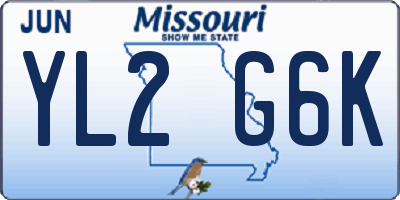 MO license plate YL2G6K