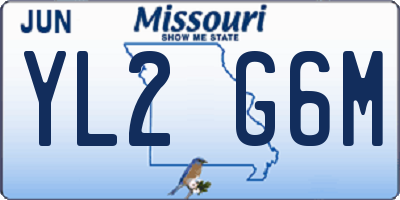 MO license plate YL2G6M