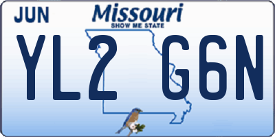 MO license plate YL2G6N