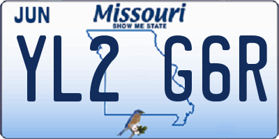 MO license plate YL2G6R