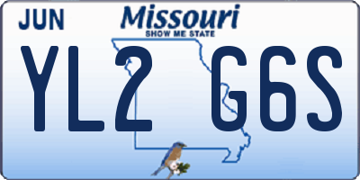 MO license plate YL2G6S