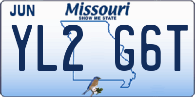 MO license plate YL2G6T