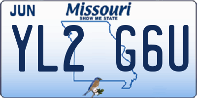 MO license plate YL2G6U