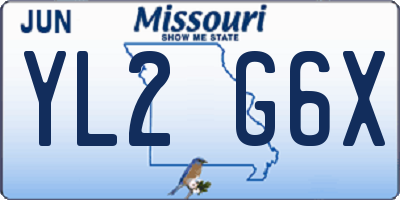 MO license plate YL2G6X