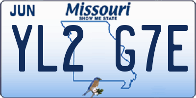 MO license plate YL2G7E