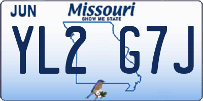 MO license plate YL2G7J