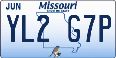 MO license plate YL2G7P