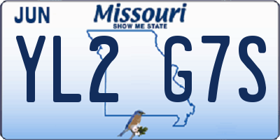 MO license plate YL2G7S