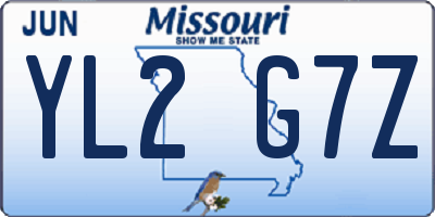 MO license plate YL2G7Z