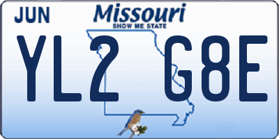 MO license plate YL2G8E