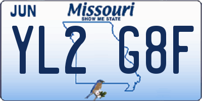 MO license plate YL2G8F