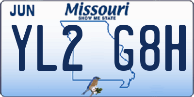 MO license plate YL2G8H