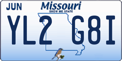 MO license plate YL2G8I