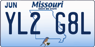 MO license plate YL2G8L