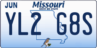 MO license plate YL2G8S