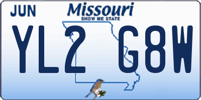MO license plate YL2G8W
