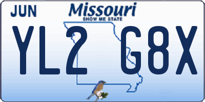 MO license plate YL2G8X