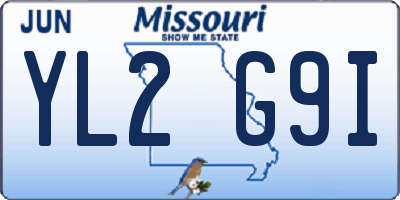 MO license plate YL2G9I