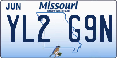 MO license plate YL2G9N