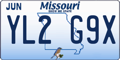 MO license plate YL2G9X