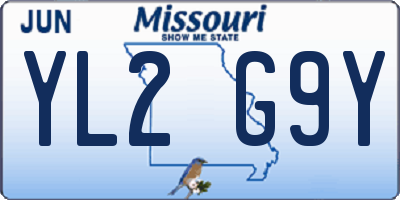 MO license plate YL2G9Y