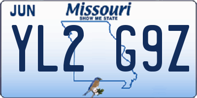 MO license plate YL2G9Z