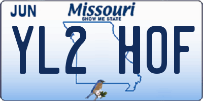 MO license plate YL2H0F