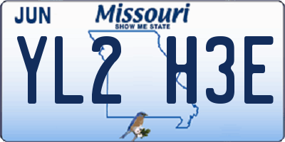 MO license plate YL2H3E